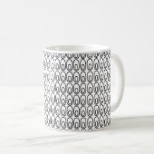 Wiederholte weiße Ovale Kaffeetasse (VorderseiteRechts)