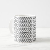 Wiederholte weiße Ovale Kaffeetasse (Vorderseite Links)