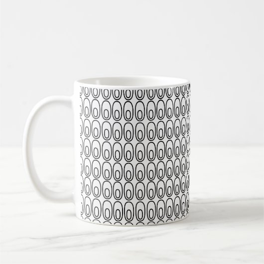 Wiederholte weiße Ovale Kaffeetasse (Links)