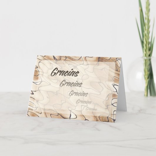 Wiederholter Dank auf Spanisch Dankeskarte (Vorderseite)