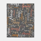 Wiederholter Farbname und Dog Paw-Allover dunkelgr Fleecedecke (Vorderseite)