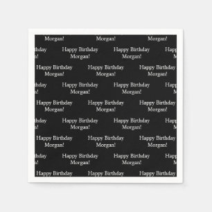Wiederholter Glückwunsch zum Geburtstag und Name Serviette