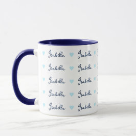 Wiederholter Isabella-individuelle Name mit blauen Tasse