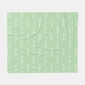Wiederholter Mädchenname Blaue Herzen blass grün Fleecedecke (Vorderseite (Horizontal))