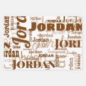 Wiederholter Name Braun Beige Weiß Moderne neutral Geschenkpapier Set (Vorderseite 3)