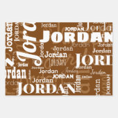 Wiederholter Name Braun Beige Weiß Moderne neutral Geschenkpapier Set (Vorderseite 2)