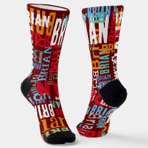 Wiederholter Name für alle dunkelrot Socken