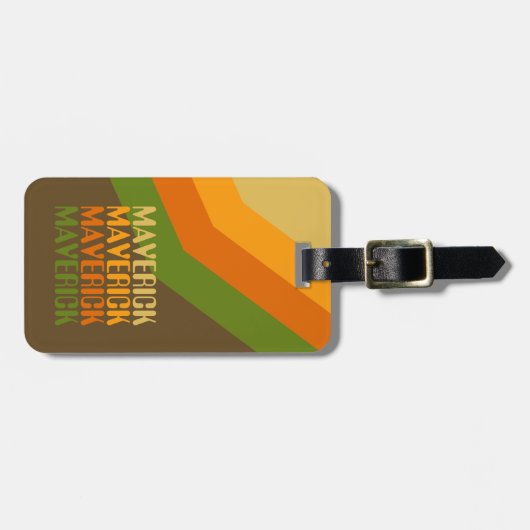 Wiederholter Name für das Retro Stripe Muster in e Gepäckanhänger (Vorderseite horizontal)
