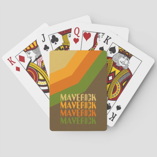 Wiederholter Name für das Retro Stripe Muster in e Spielkarten (Rückseite)