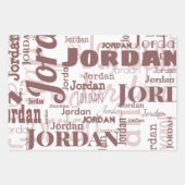 Wiederholter Name Mauve Dusty Rose White Modern Geschenkpapier Set (Vorderseite 3)