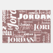 Wiederholter Name Mauve Dusty Rose White Modern Geschenkpapier Set (Vorderseite 2)