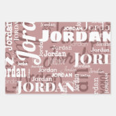 Wiederholter Name Mauve Dusty Rose White Modern Geschenkpapier Set (Vorderseite)