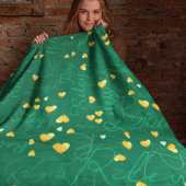 Wiederholter Name mit Gold Hearts dunkelgrün Fleecedecke