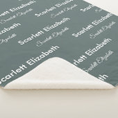 Wiederholter Name Modern Boho Balsam Green Sherpadecke (3/4)