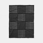 Wiederholter Name oder Word-Muster Grau Schwarz & Fleecedecke (Vorderseite)