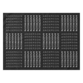 Wiederholter Name oder Word-Muster Grau Schwarz & Tischdecke (Vorderseite (Horizontal))