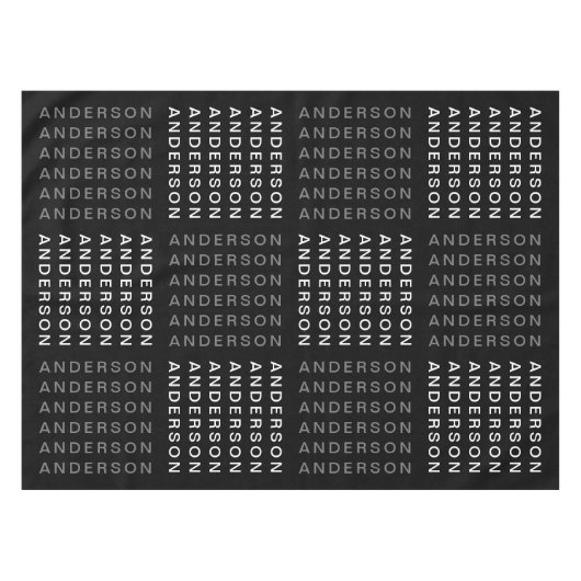 Wiederholter Name oder Word-Muster Grau Schwarz & Tischdecke (Vorderseite (Horizontal))