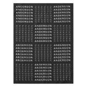 Wiederholter Name oder Word-Muster Grau Schwarz & Tischdecke (Vorderseite)