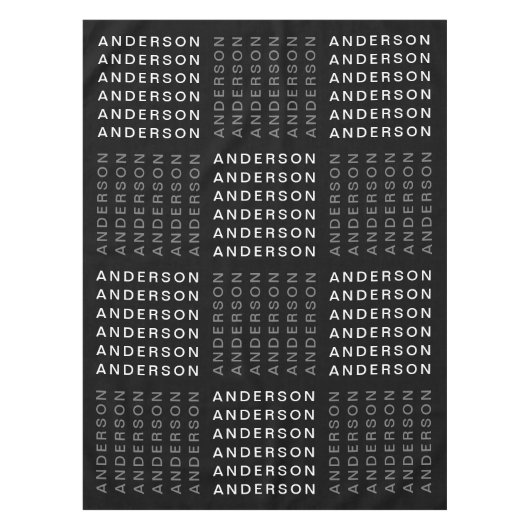 Wiederholter Name oder Word-Muster Grau Schwarz & Tischdecke (Vorderseite)