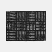 Wiederholter Name oder Word-Muster Schwarz/Weiß Fleecedecke (Vorderseite (Horizontal))