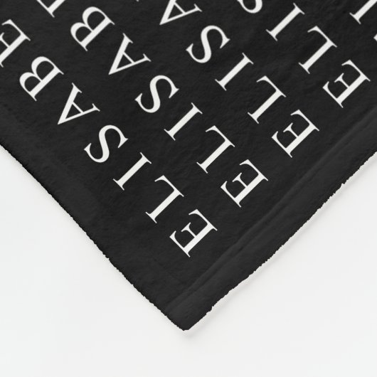 Wiederholter Name oder Word-Muster Schwarz/Weiß Fleecedecke (Ecke)