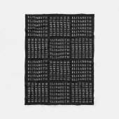 Wiederholter Name oder Word-Muster Schwarz/Weiß Fleecedecke (Vorderseite)