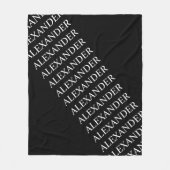 Wiederholter Name oder Word-Muster Schwarz/Weiß Fleecedecke (Vorderseite)