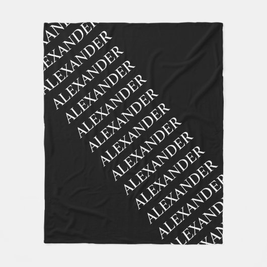 Wiederholter Name oder Word-Muster Schwarz/Weiß Fleecedecke (Vorderseite)