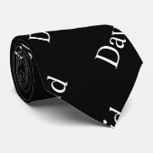 Wiederholter Name oder Word-Muster Schwarz/Weiß Krawatte (Gerollt)