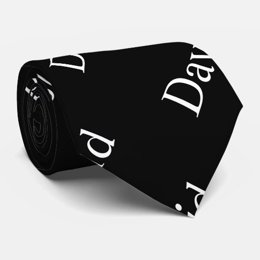 Wiederholter Name oder Word-Muster Schwarz/Weiß Krawatte (Gerollt)