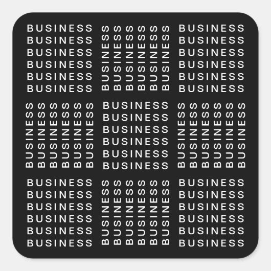 Wiederholter Name oder Word-Muster Schwarz/Weiß Quadratischer Aufkleber (Vorderseite)