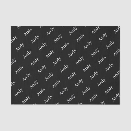 Wiederholter Name oder Word-Muster Schwarz/Weiß Seidenpapier (Vorderseite)