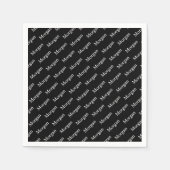 Wiederholter Name oder Word-Muster Schwarz/Weiß Serviette (Vorderseite)