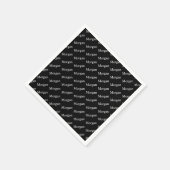 Wiederholter Name oder Word-Muster Schwarz/Weiß Serviette (Ecke)