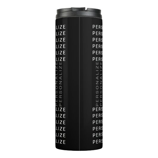 Wiederholter Name oder Word-Muster Schwarz/Weiß Thermosbecher (Rückseite)