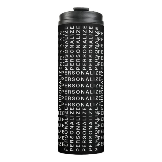 Wiederholter Name oder Word-Muster Schwarz/Weiß Thermosbecher (Vorderseite)