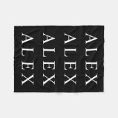 Wiederholter Name oder Wort schwarz und weiß Fleecedecke (Vorderseite (Horizontal))