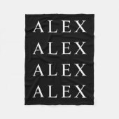 Wiederholter Name oder Wort schwarz und weiß Fleecedecke (Vorderseite)