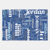 Wiederholter Name Personalisierte Farbtöne von Bla Geschenkpapier Set (Vorderseite)