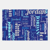 Wiederholter Name Shades of Blue & Silver Christma Geschenkpapier Set (Vorderseite 2)