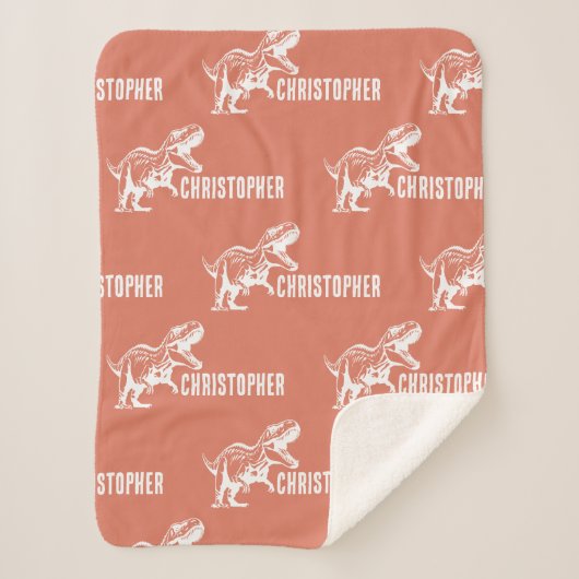 Wiederholter Name T-Rex Signature Raptor Rust Sherpadecke (Vorderseite)