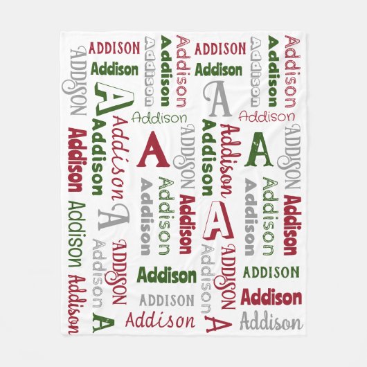 Wiederholter Name und Anfangsgeschlecht Neutrale W Fleecedecke (Vorderseite)