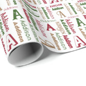 Wiederholter Name und Anfangsgeschlecht Neutrale W Geschenkpapier (Rolleneckpunkt)