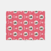 Wiederholter Name und Foto der Katze Rosa Fleecedecke (Vorderseite (Horizontal))