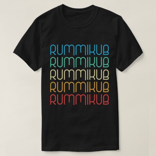 Wiederholter Rummikub-Vintager T - Shirt (Design vorne)
