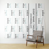 Wiederholter weißer Hintergrund des Logos Wandteppich (Beispiel (Horizontal))