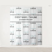 Wiederholter weißer Hintergrund des Logos Wandteppich (Vorderseite)