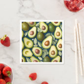 Wiederholtes Avocadomuster mit texturiertem Kontra Serviette (Beispiel)