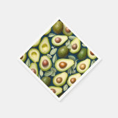 Wiederholtes Avocadomuster mit texturiertem Kontra Serviette (Ecke)