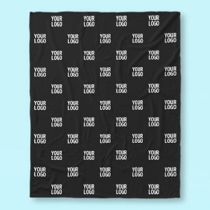 Wiederholtes Bild-, Design- oder Firmenlogo Fleecedecke